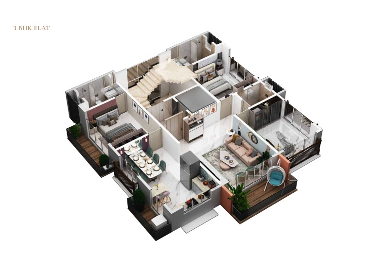 AUM Residences 3 BHK Floor Plan