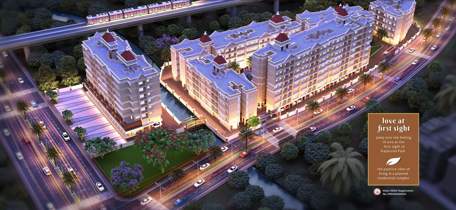 Rajlaxxmi Park Aerial Night View