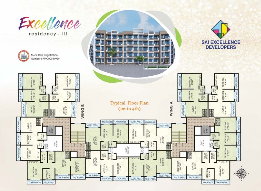 Excellence Residency III - Typical Floor (1st to 4th)